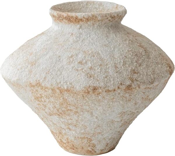 Handmade Rustic White Ceramic Vase Decorative Flower Vase